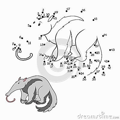 Numbers game (anteater) Vector Illustration