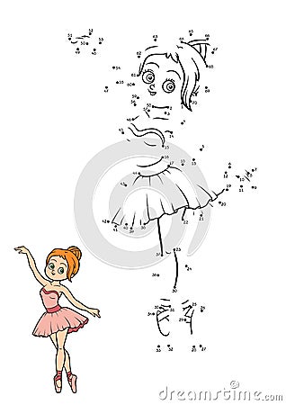 Numbers game, Ballerina Vector Illustration