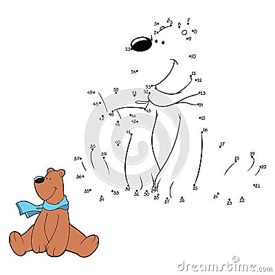 Numbers game (bear) Vector Illustration