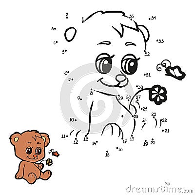 Numbers game (bear) Vector Illustration