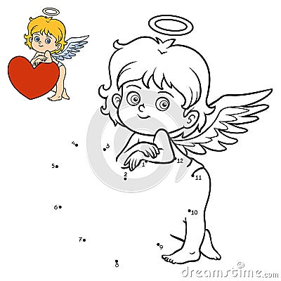 Numbers game for children, Angel Vector Illustration