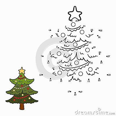 Numbers game (christmas tree) Vector Illustration