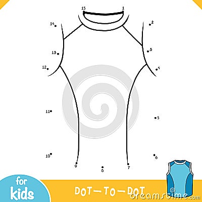 Numbers game, dot to dot game for children, Basketball jersey Vector Illustration