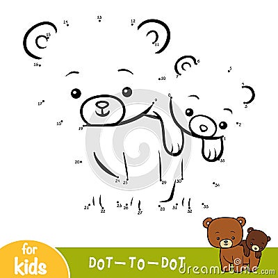 Numbers game, education game for children, Two bears Vector Illustration