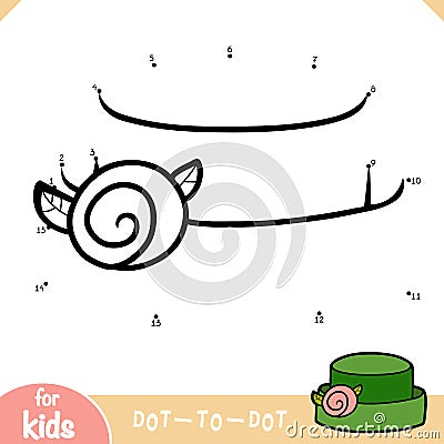 Numbers game, education dot to dot game, Bumper brim hat Vector Illustration