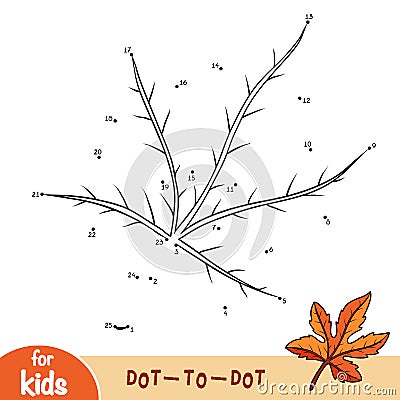 Numbers game, education game for children, Fig tree leaf Vector Illustration