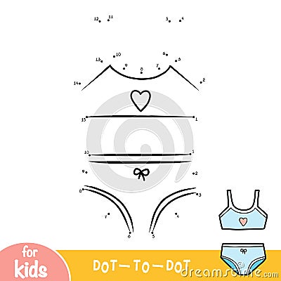 Numbers game, education dot to dot game, Underwear Vector Illustration