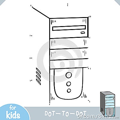 Numbers game, education dot to dot game, System unit Vector Illustration