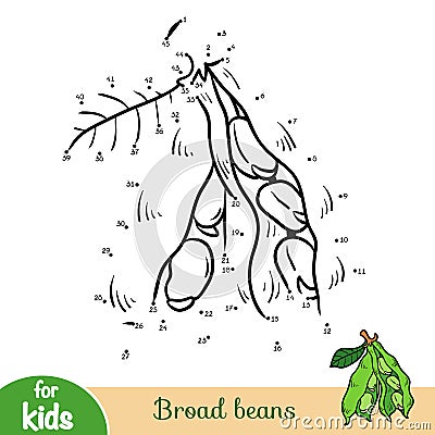 Numbers game, education game for children, Broad beans Vector Illustration