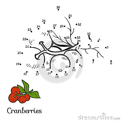 Numbers game: fruits and vegetables (cranberries) Vector Illustration