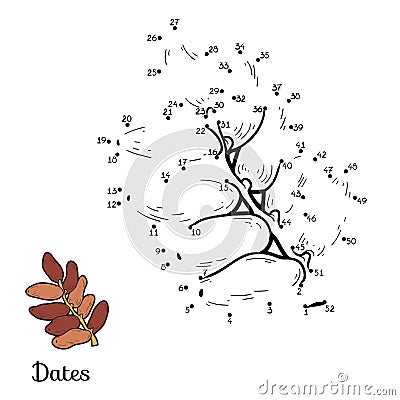 Numbers game: fruits and vegetables (dates) Vector Illustration