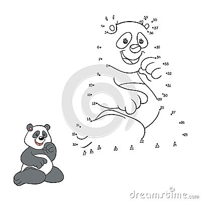 Numbers game (panda) Vector Illustration