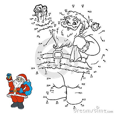 Numbers game, Santa Claus Vector Illustration