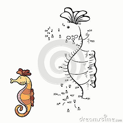 Numbers Game (seahorse) Vector Illustration