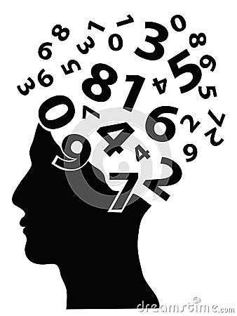 Numbers head Vector Illustration