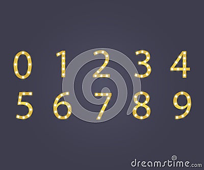 Glowing numbers retro vector Vector Illustration