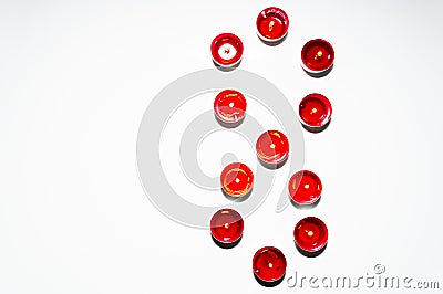 Numbers made of colored candles Stock Photo