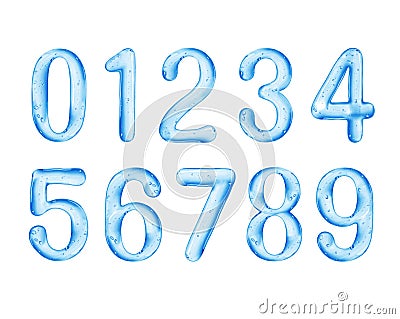 Numbers are made of viscous liquid, isolated on white background Stock Photo