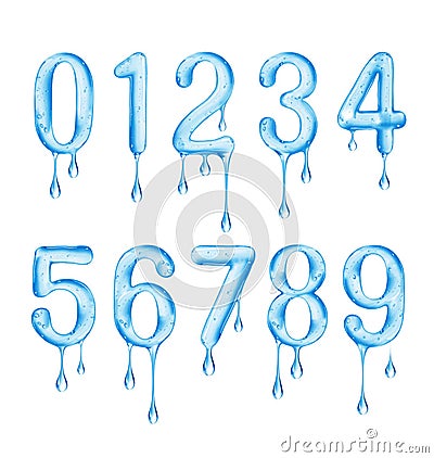 Numbers are made of viscous liquid on a white background Stock Photo