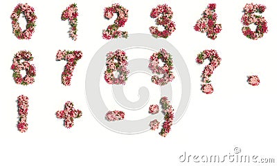 numbers from many colors. spring mood. Stock Photo