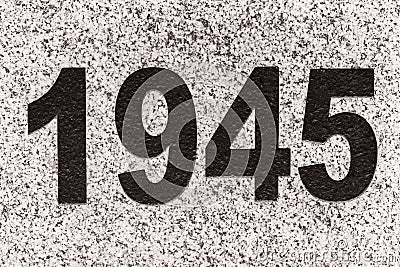 Numbers 1945 on a marble slab Stock Photo