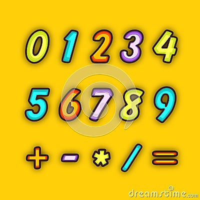 Numbers with maths symbol. Stock Photo