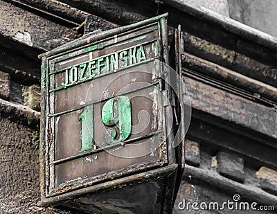 The numbers nineteen on a house Stock Photo