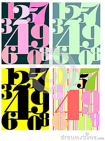 Numbers popart Stock Photo