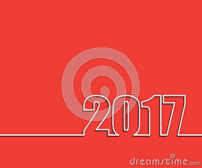 2017 numbers on red background. Vector Illustration