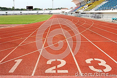 Numbers on running track Stock Photo