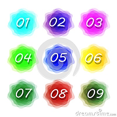 Numbers set. Numbers set logos Vector Illustration