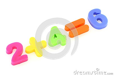 Numbers from toy colourful digits Stock Photo