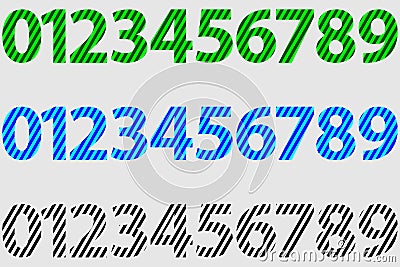 Numbers 0,1,2,3,4,5,6,7,8,9, - vector set Vector Illustration