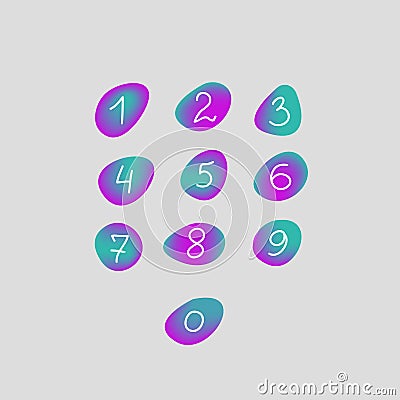Numbers from zero to nine Vector Illustration