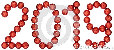 Numeral 2019 from decorative balls, isolated on white background Stock Photo