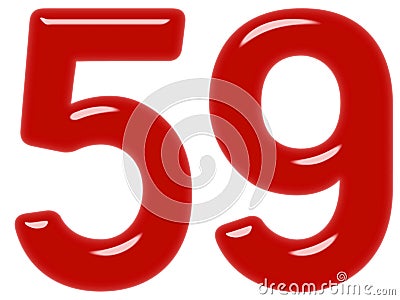 Numeral 59, fifty nine, isolated on white background, 3d render Stock Photo