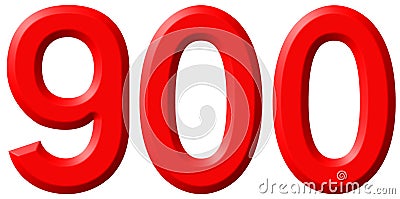 Numeral 900, nine hundred, isolated on white background, 3d Stock Photo