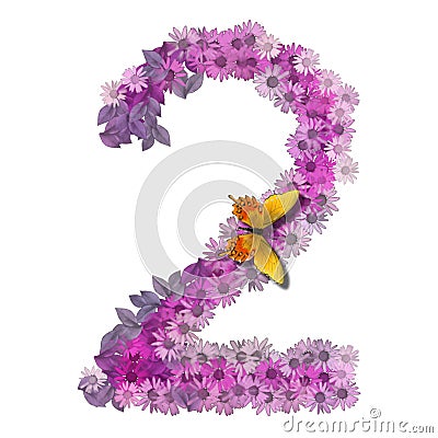 Numeral or number 2 Stock Photo