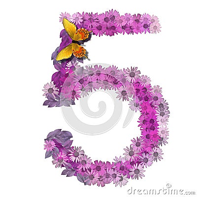 Numeral or number 5 Stock Photo