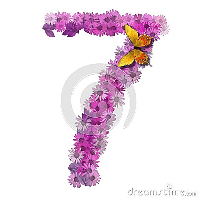 Numeral or number 7 Stock Photo