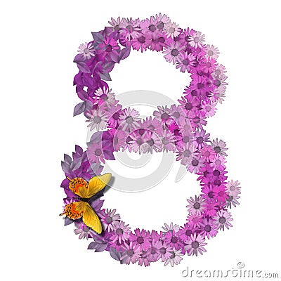 Numeral or number 8 Stock Photo