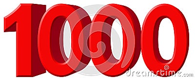Numeral 1000, one thousand, isolated on white background, 3d render Stock Photo
