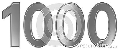 Numeral 1000, one thousand, isolated on white background, 3d render Stock Photo