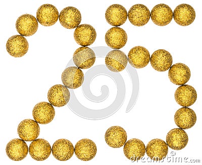 Numeral 25, twenty five, from decorative balls, isolated on whit Stock Photo