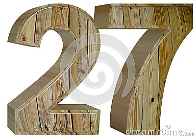 Numeral 27, twenty seven, isolated on white background, 3d rende Stock Photo