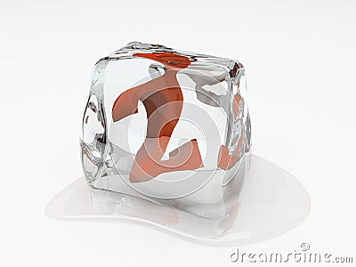 Numeral two in ice cube Stock Photo