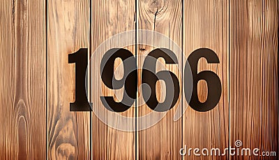 1966 numerals stencilled on a wooden background Stock Photo