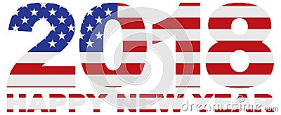 2018 Numerals with USA American Flag vector Illustration Vector Illustration