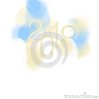 2018 numerals on a white background with abstract bubbles in grey and blue colors Cartoon Illustration