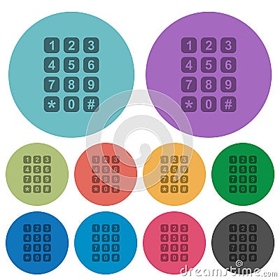 Numeric keypad color darker flat icons Stock Photo